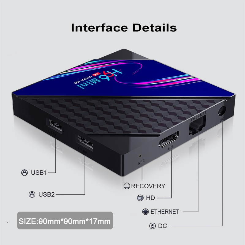 H96 Mini V8 RK3228A DDR3 2GB RAM eMMC 16GB ROM Android 10.0 4K HD TV Box Support TikTok TV Control 2.4G Wifi Widewine Level1 HEVC H.265 VP9 Video Decoding