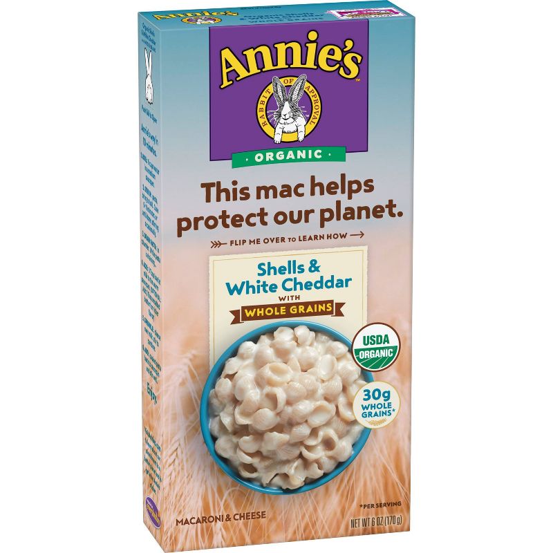 Annie's Homegrown Organic Whole Wheat Shells & White Cheddar Macaroni & Cheese 6oz