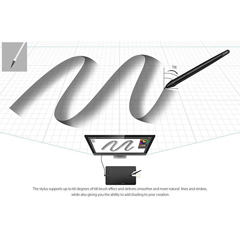 Deco 01 V2 10x625 Inch Digital Graphics Drawing Tablet Drawing Pen Tablet with BatteryFree Passive Stylus and 8 Shortcut Keys 8192 Levels Pressure