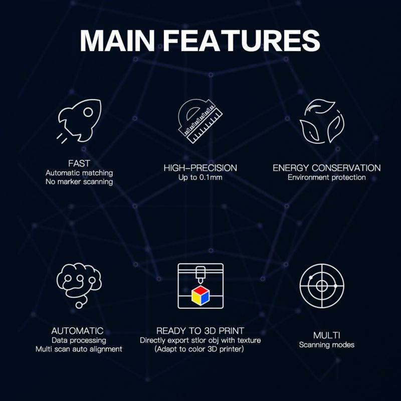 Original Creality CR-SCAN01 Portable 3D Scanner 3D Modeling Scanner High Precision Support OBJ/STL Output with Turntable for 3D Printing Industrial Design Modeling