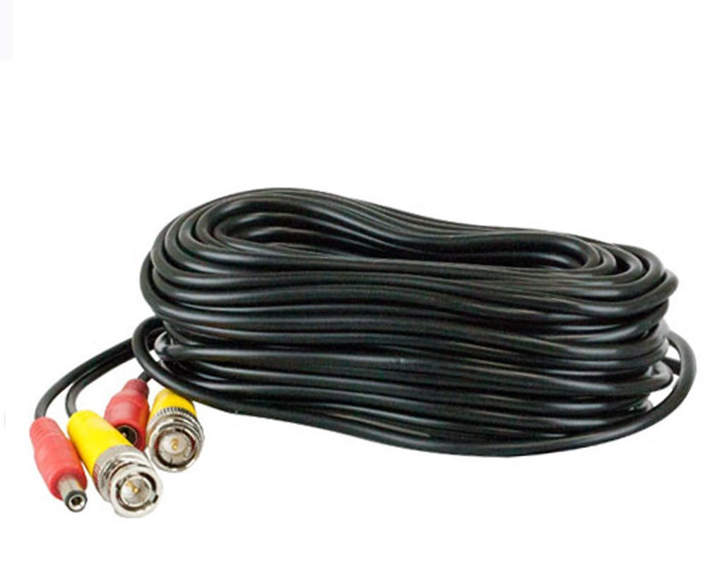 GW 60 ft Security Camera Cable Video Power Siamese Pre-made 60 Feet BNC Surveillance Cable For CCTV DVR System - Compatible with Analog, HDCVI, HDTVI, & AHD Camera System