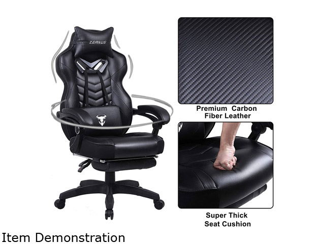 Gaming Chair, Racing Style Computer Desk Chair Padded Armrests Ergonomic Lumbar Support Adjustable Height