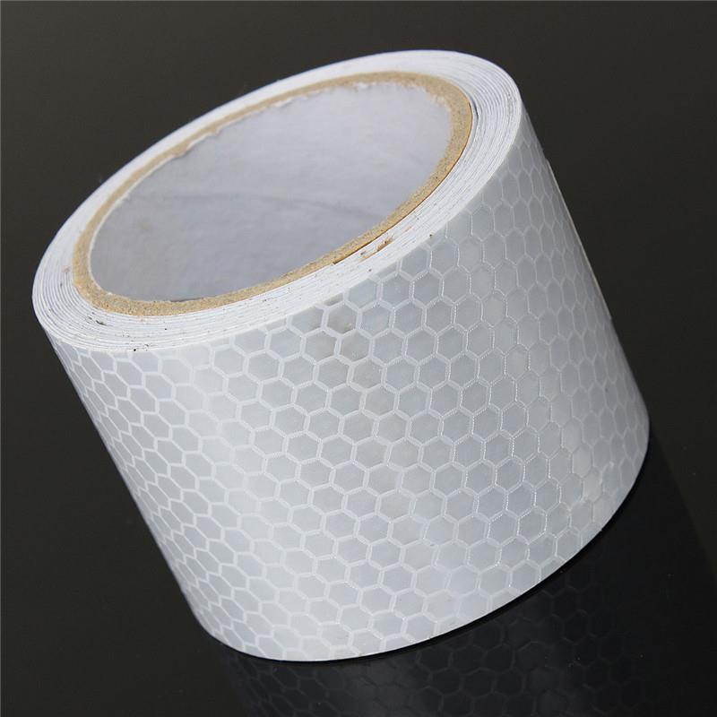 Silver White 3 Meters Car Reflective Safety Warning Conspicuity Roll Tape Film Sticker For Tricycles High Quality