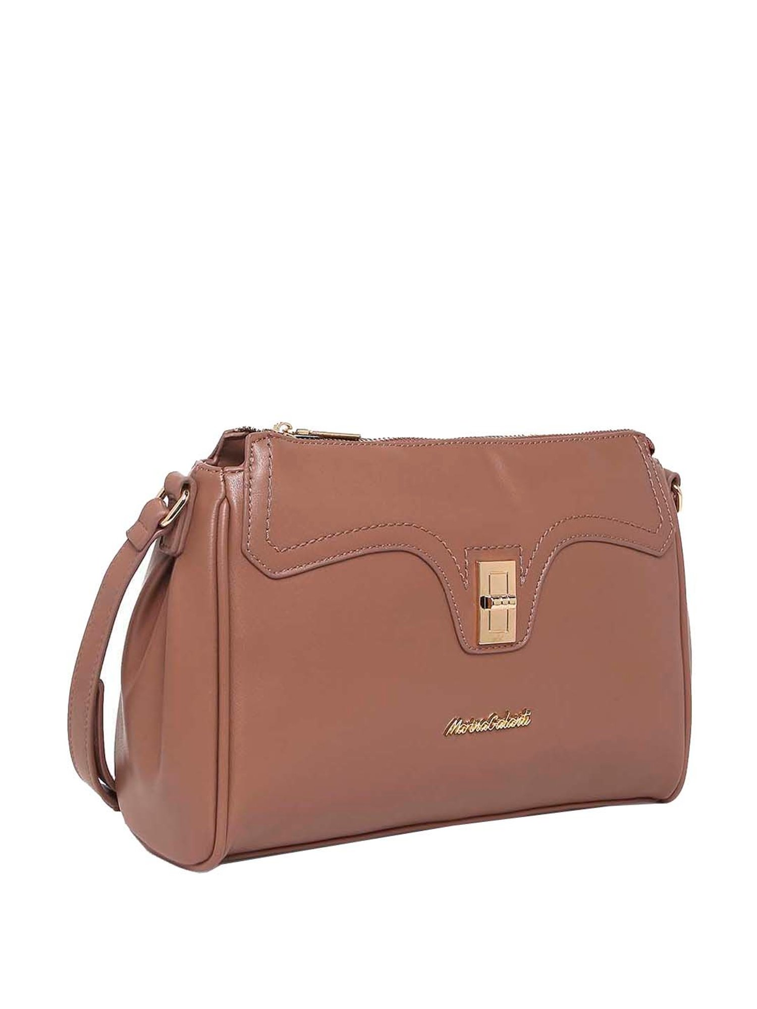 Marina Galanti Brown Solid Medium Sling Handbag