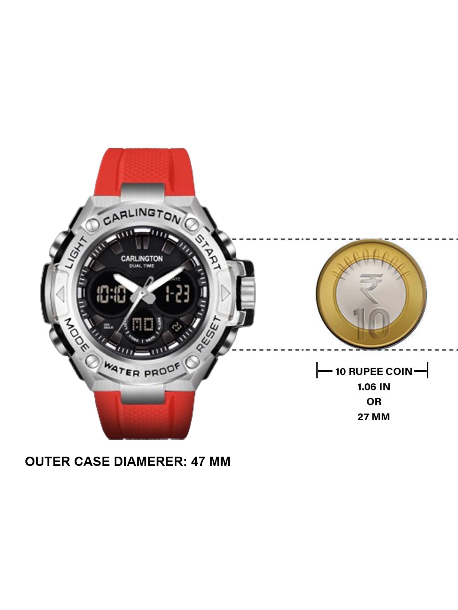 Carlington Endurance 9107 Red Chronograph Watch for Men