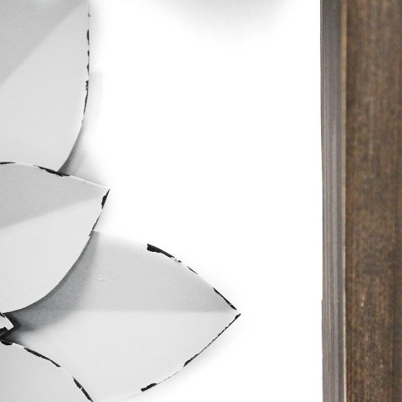 15.75" Framed Metal Flower White - Stratton Home Décor