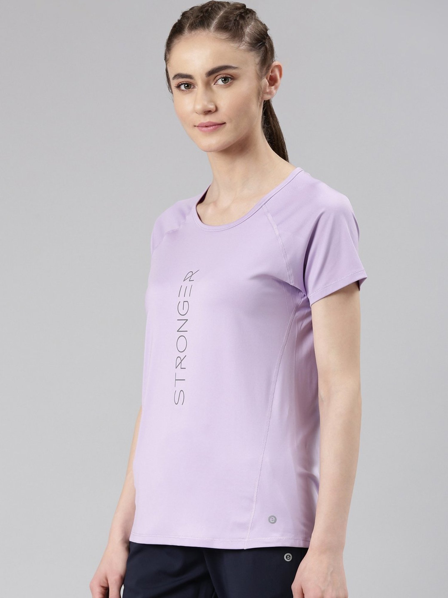 Enamor Purple Graphic Print Sports T-Shirt