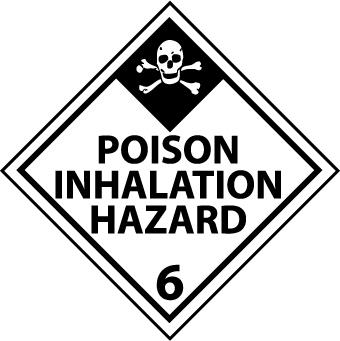 NMC DL125AL-DOT SHIPPING LABELS, POISON INHALATION HAZARD 6, 4X4, PS PAPER, 500/RL (1 ROLL)
