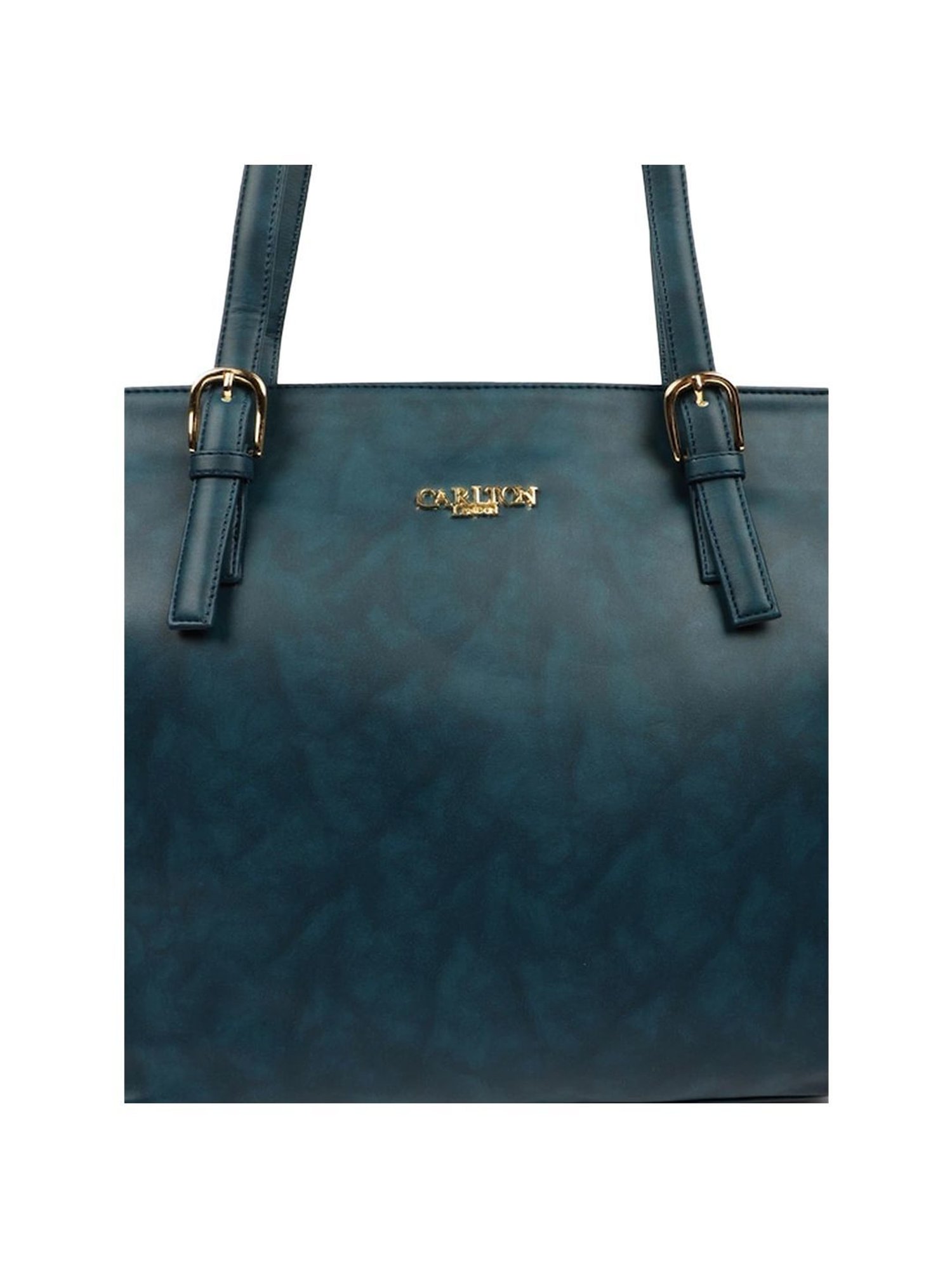 Carlton London Navy Blue Solid Medium Handbag