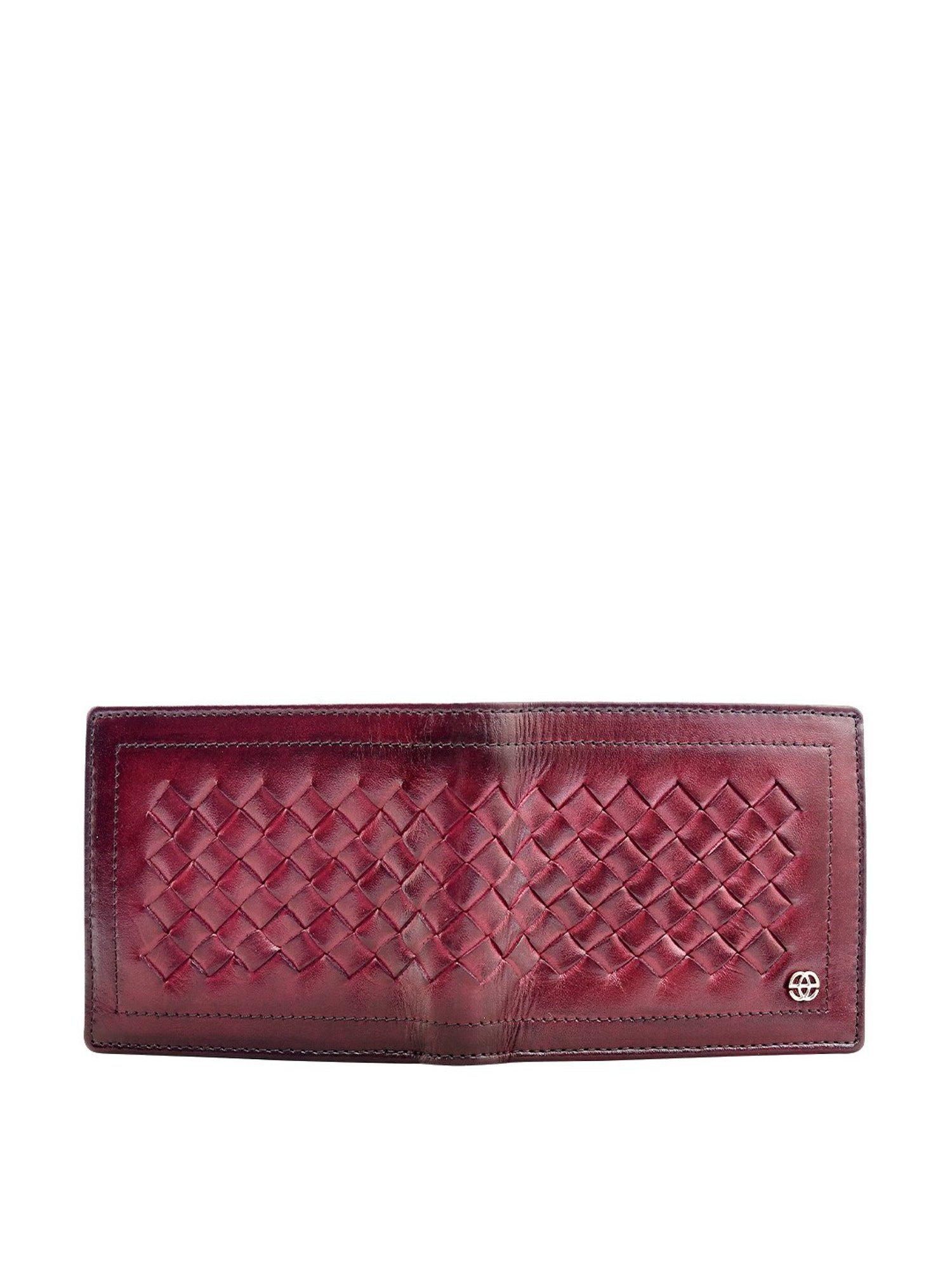 Eske Maroon Textured Bi-Fold Wallet for Men
