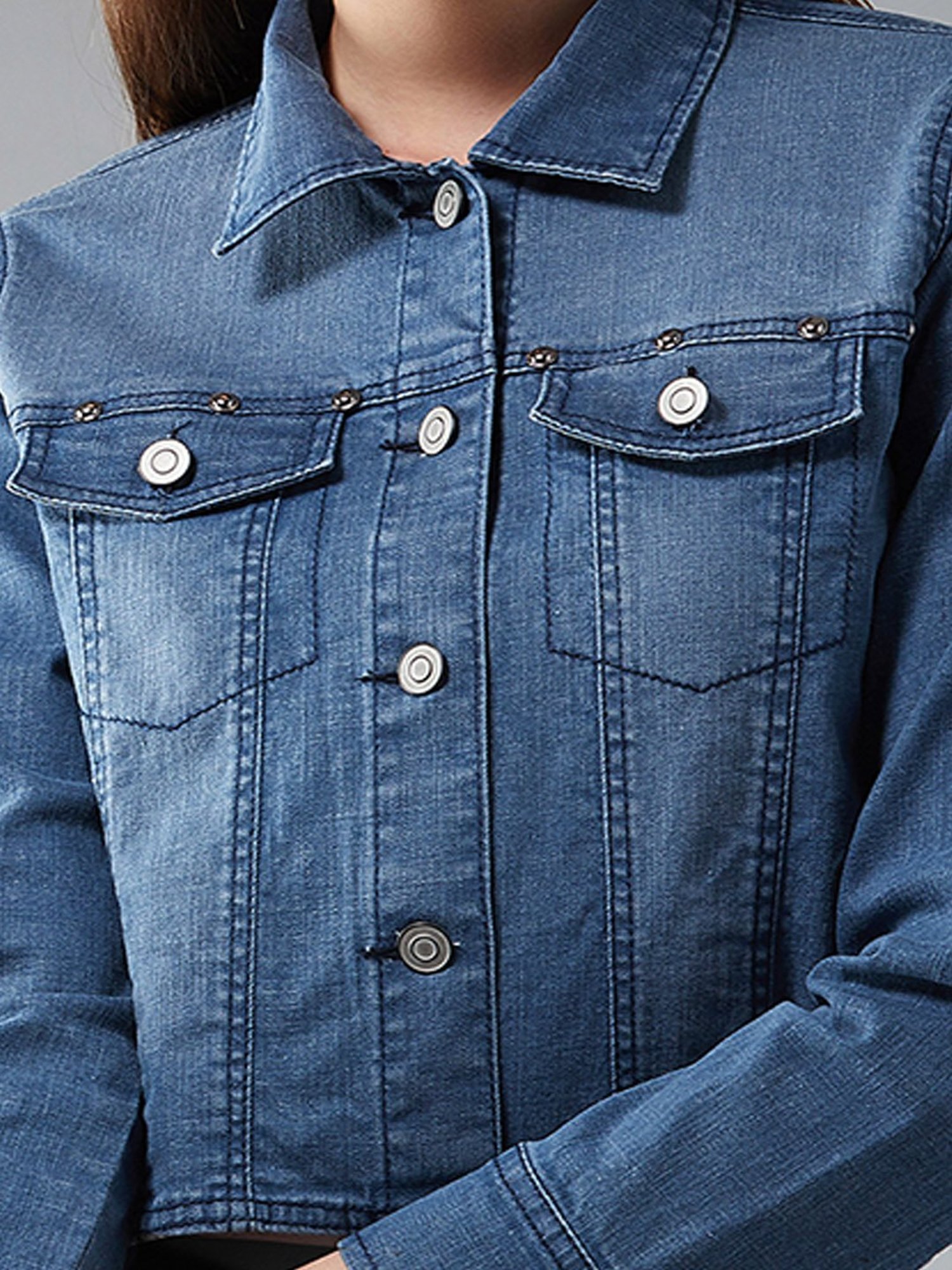 DOLCE CRUDO Navy Full Sleeves Jacket