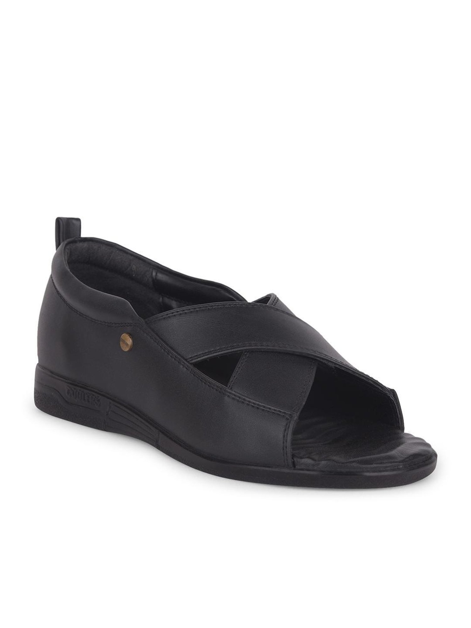 Coolers by Liberty Men's Black Cross Strap Sandals