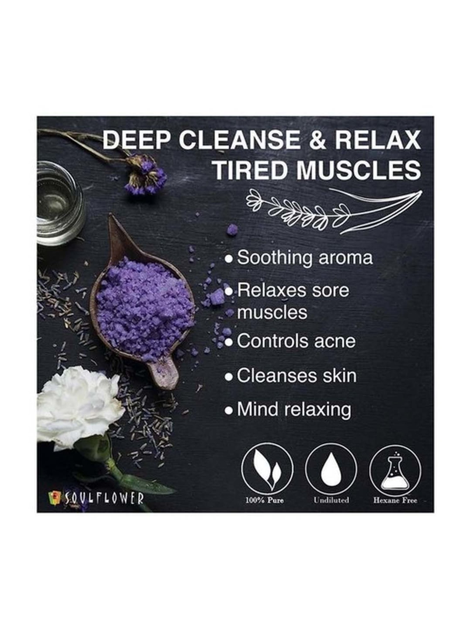 Soulflower Lavender Aroma Bath Salt - 500 gm