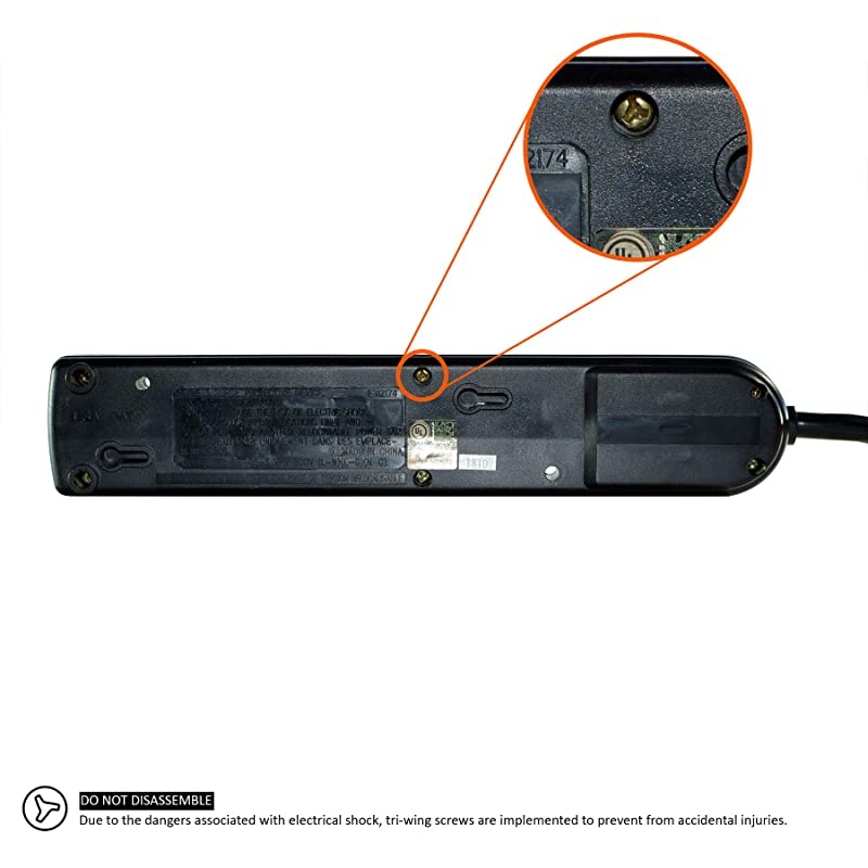 Right Angle Plug Surge Protector 6 FT WSP600PLF6BKRA