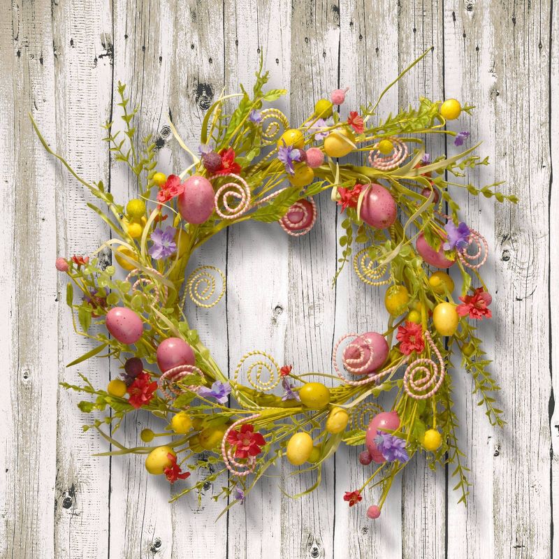 24" Butterfly Garden Accents Easter Wreath - National Tree Company