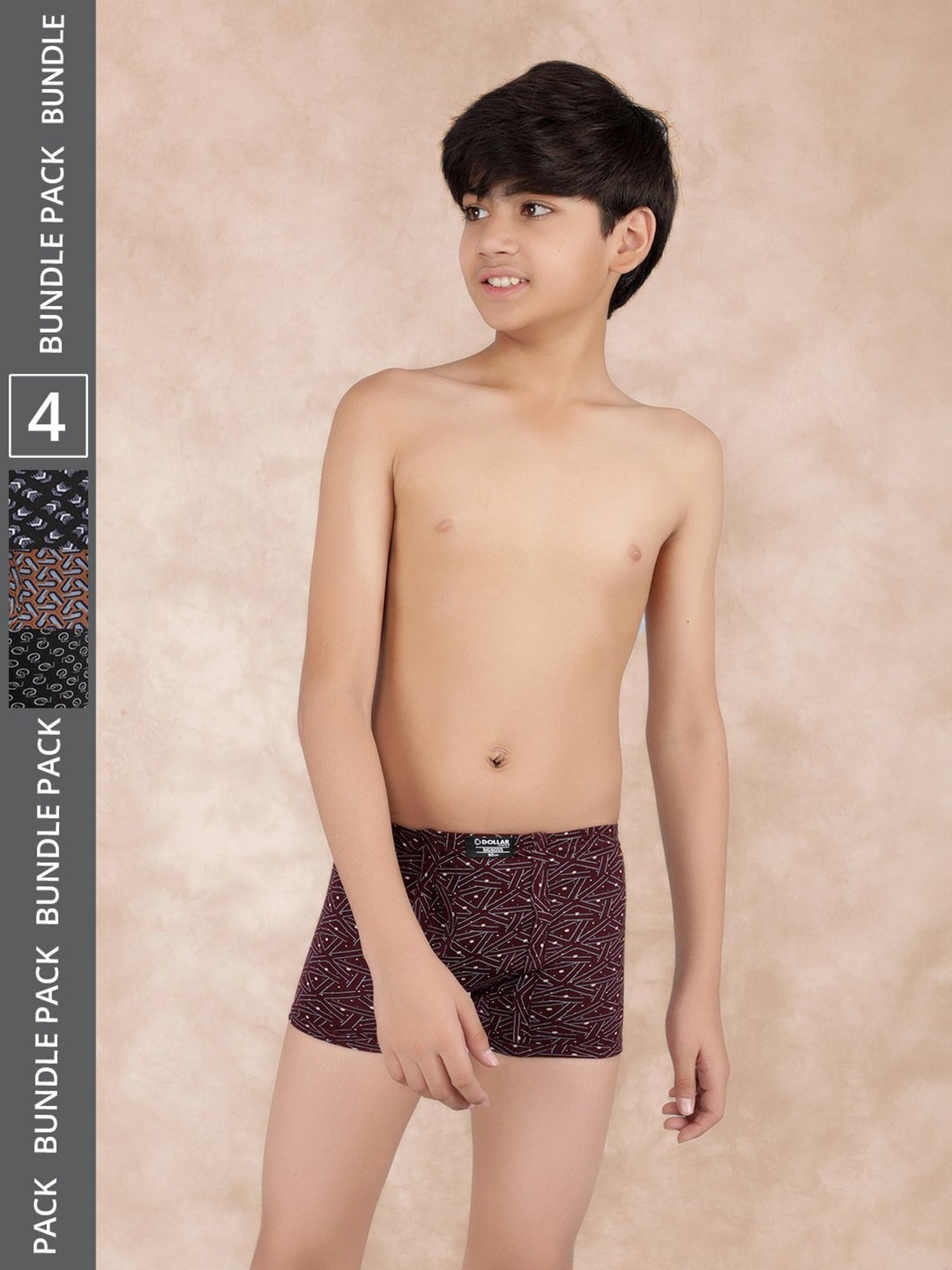 Dollar Bigboss Boys Multicolor Printed Trunks (Pack Of 4)