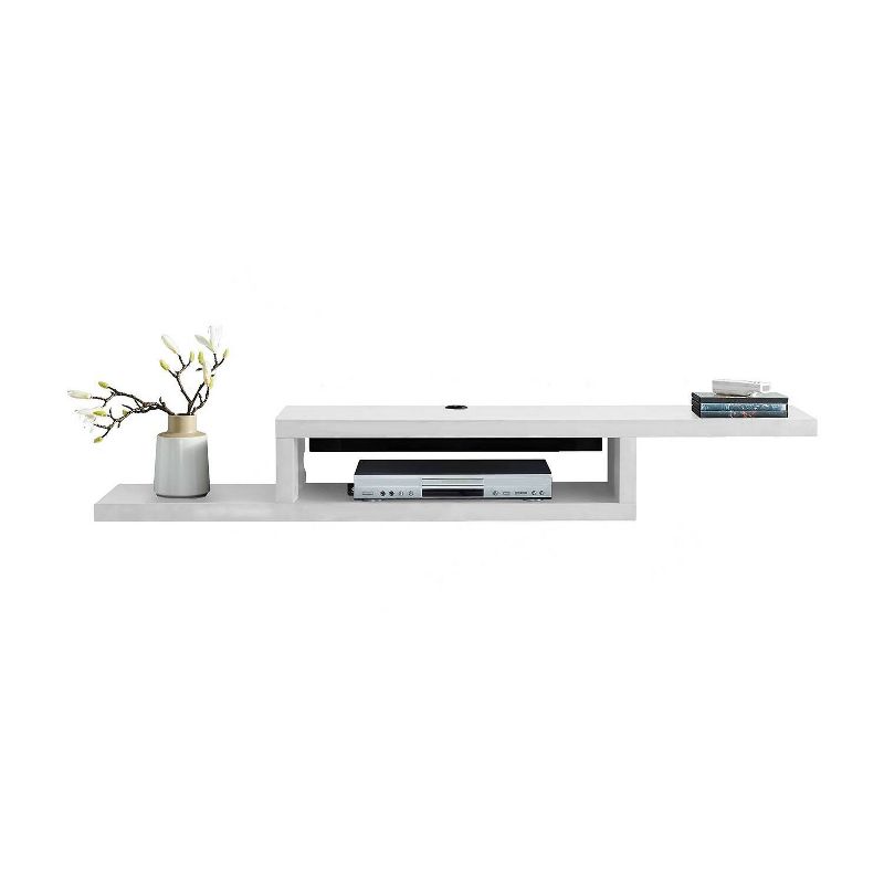 60" Asymmetrical Wall Mounted TV Console White - Martin Furniture