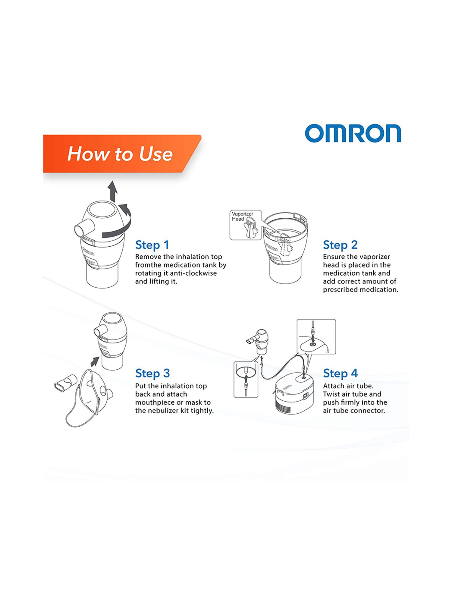 Omron Ultra Compact & Low Noise Compressor Nebulizer for Child and Adult (White)