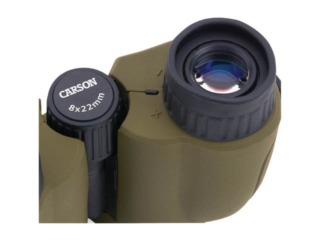 Carson Hornet Compact 8x22mm Binocular Fully Multi-oated Lenses, Olive,