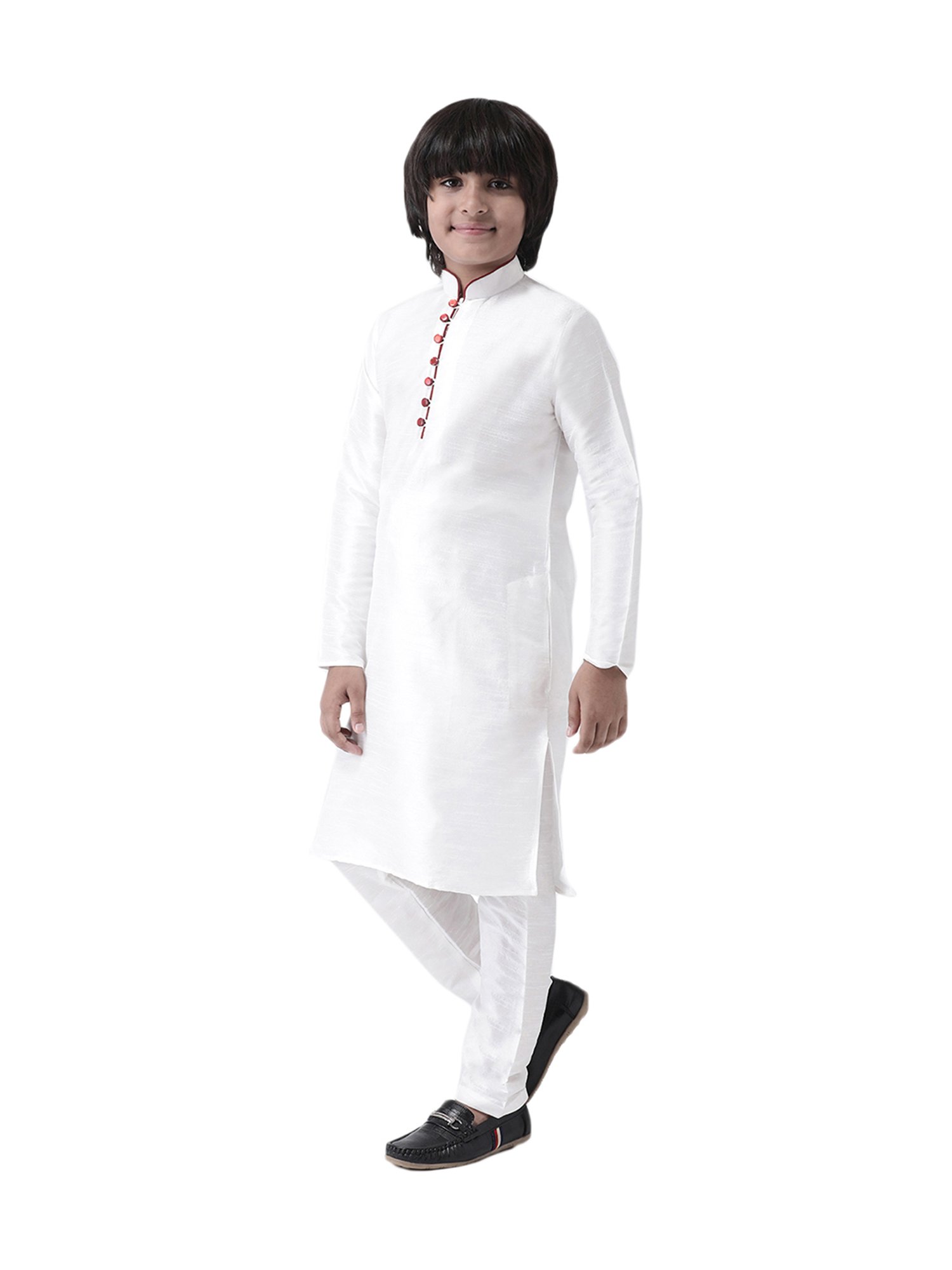 Hangup Kids White Regular Fit Kurta & Pyjamas
