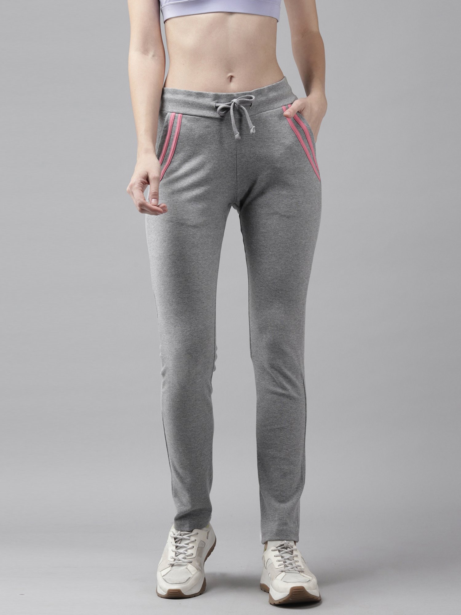 Cayman Grey Mid Rise Trackpants