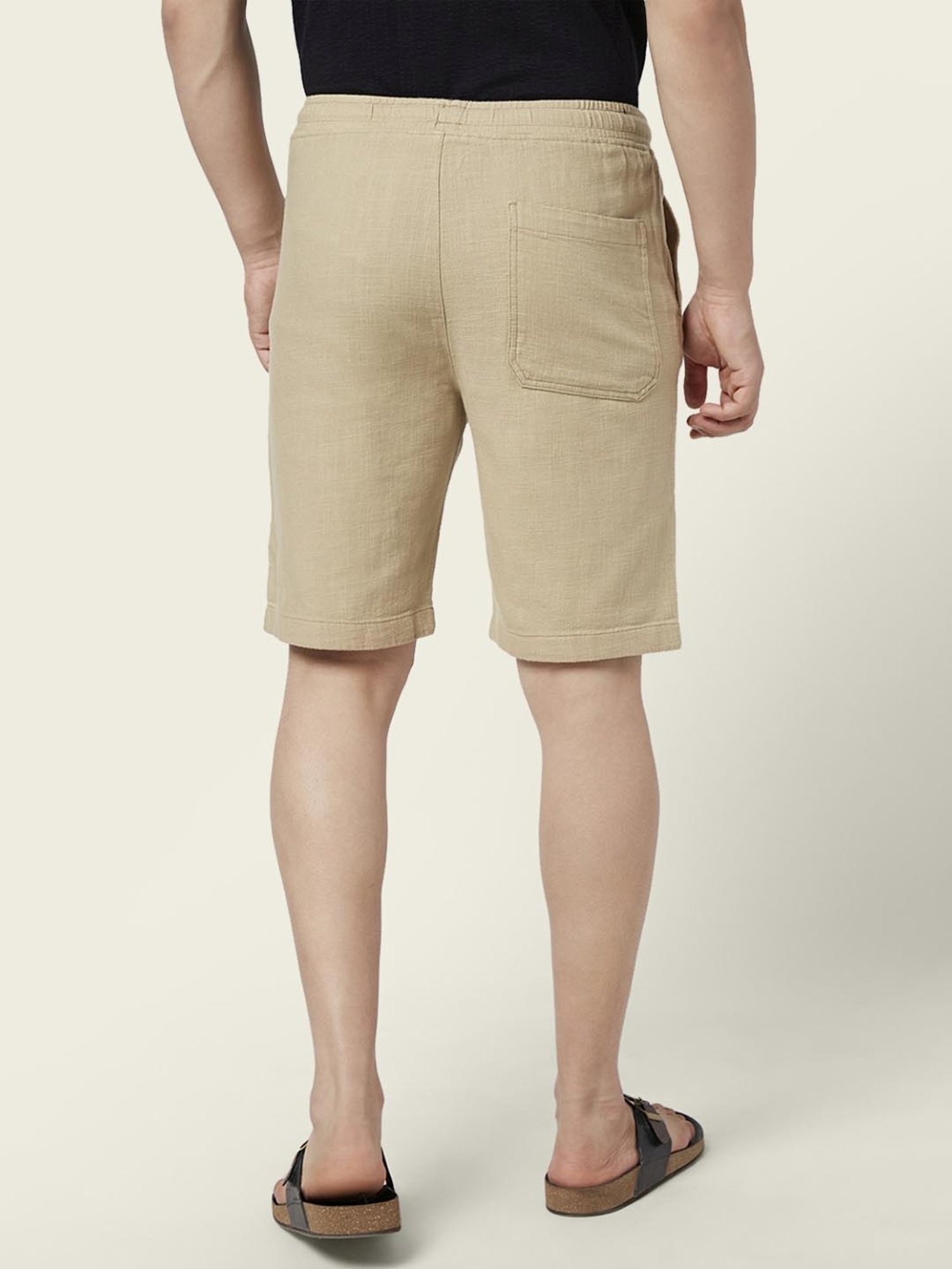 7 Alt By Pantaloons Khaki Cotton Slim Fit Shorts
