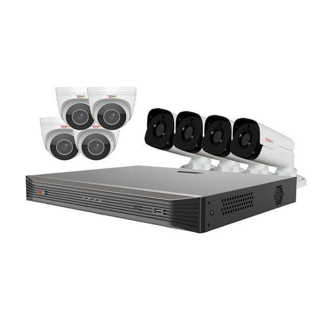 Revo America RU162BNDL-3 Ultra HD Audio Capable 16 Channel Surveillance System with 8 4 Megapixel Cameras