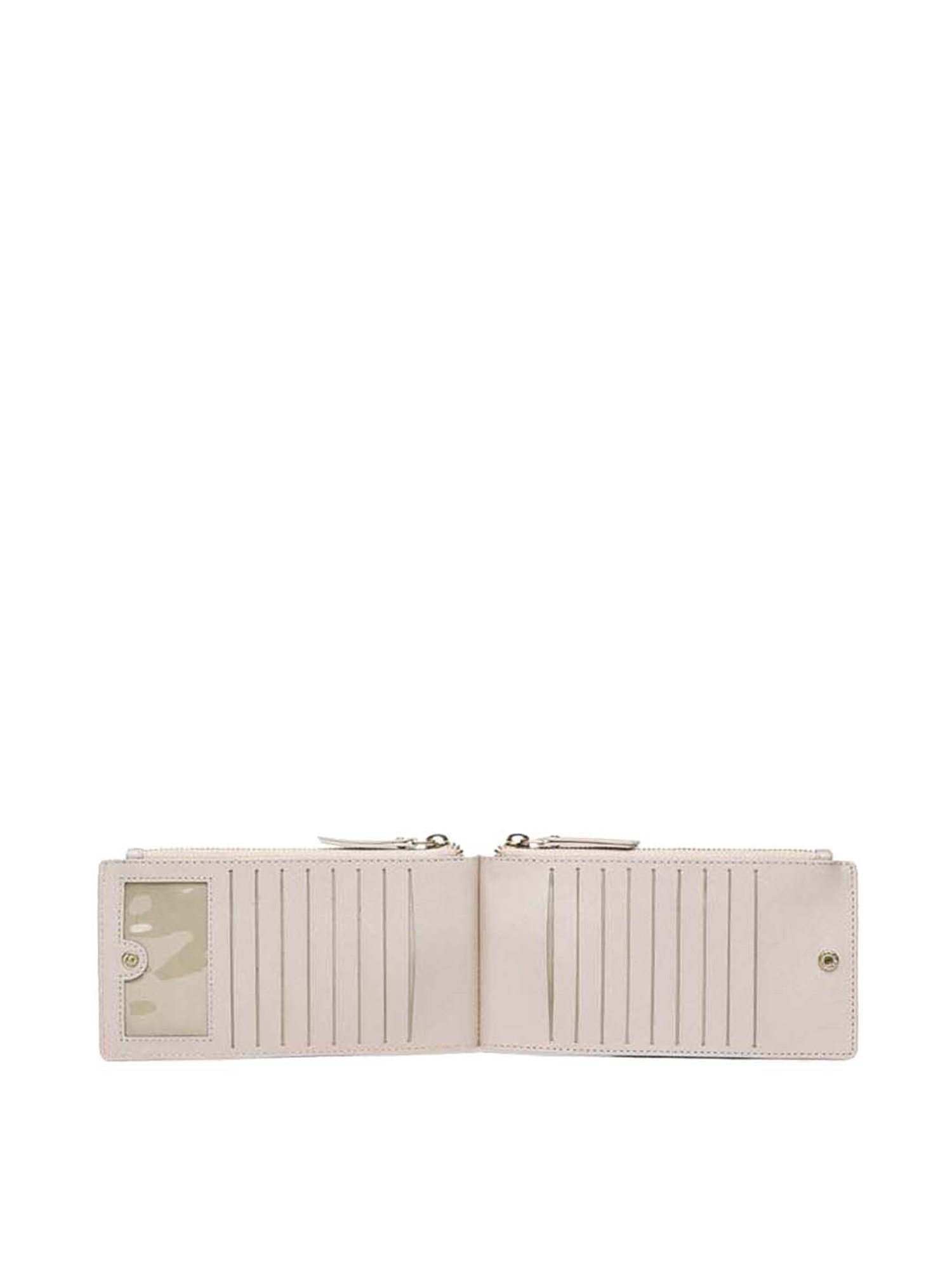 KLEIO Cream Solid Bi-Fold Wallet for Women