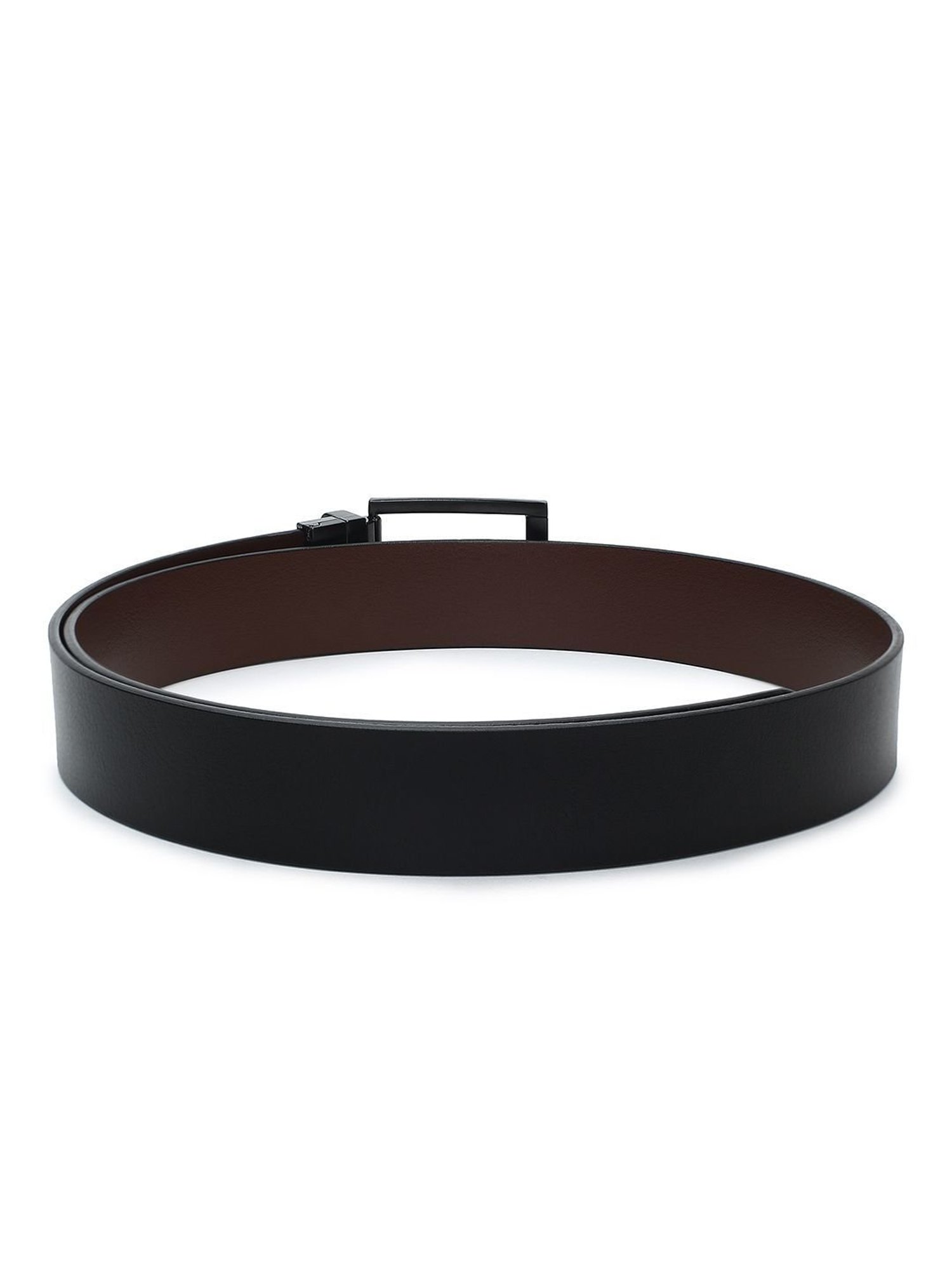 Crusset Black Leather Formal Belt for Men