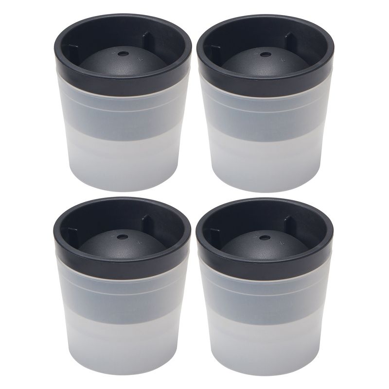 Like-It Black Extra Large Versatile Crystal Clear Round Frozen Ice Ball Home Sphere Maker Mold (4 Pack)