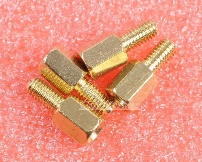25pcs M3 Male 6mm x M3 Female 6mm Brass Standoff Spacer M3 6+6