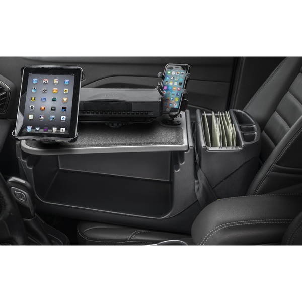 AutoExec AUE09100 Efficiency GripMaster Car Desk Grey Finish with Built-in 200 Watt Power Inverter, Phone Mount, Printer Stand and Tablet Mount 

AESGrip-02-09