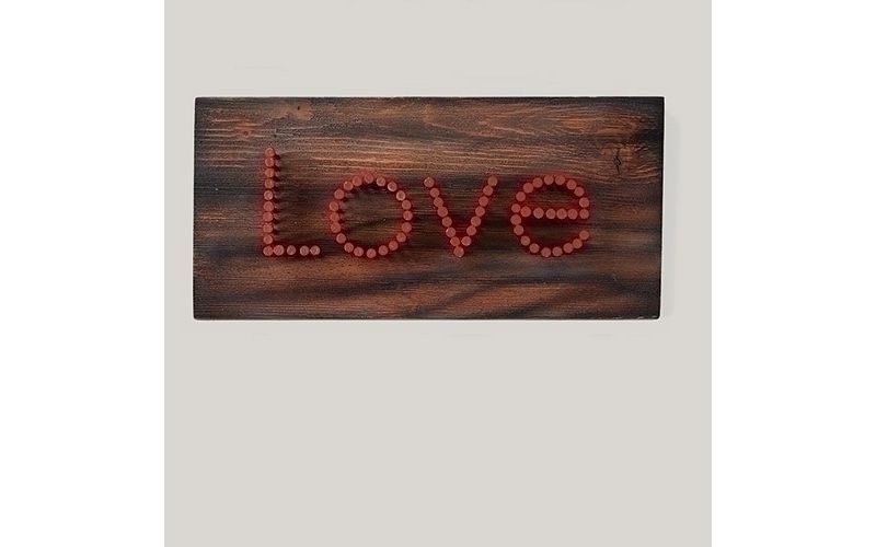 Roman 9.5" Rustic Chic "Love" Hammered Nail Adorned Wooden Plaque Decoration