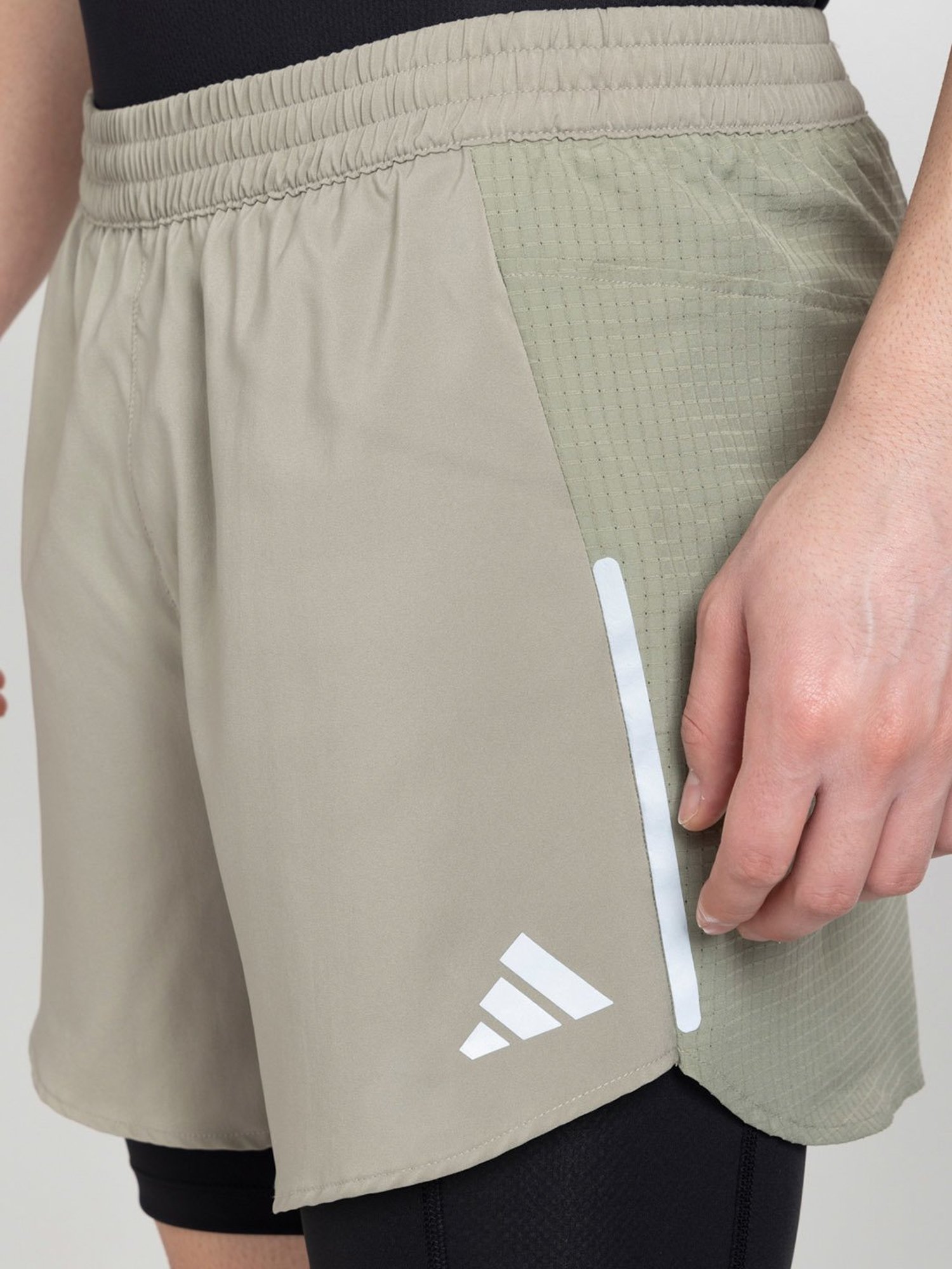 adidas Silver Grey Regular Fit D4R 2-IN-1 Sports Shorts