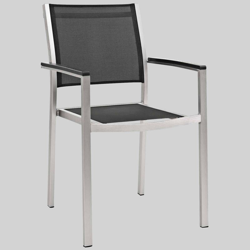 Shore 7pc Aluminum Patio Dining Set Black - Modway