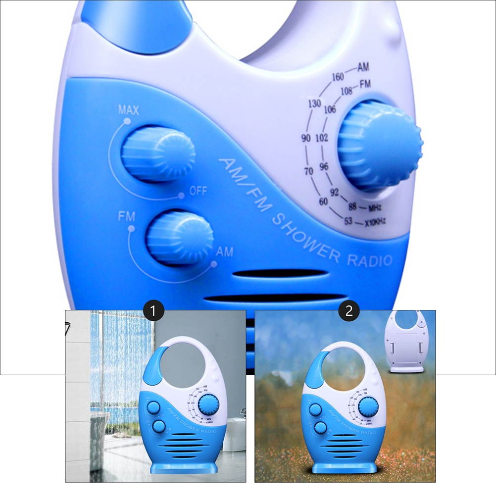 1Pc Music Loudspeaker Mini Waterproof Radio AM/FM Radio Shower Radio for Toilet Indoor Home