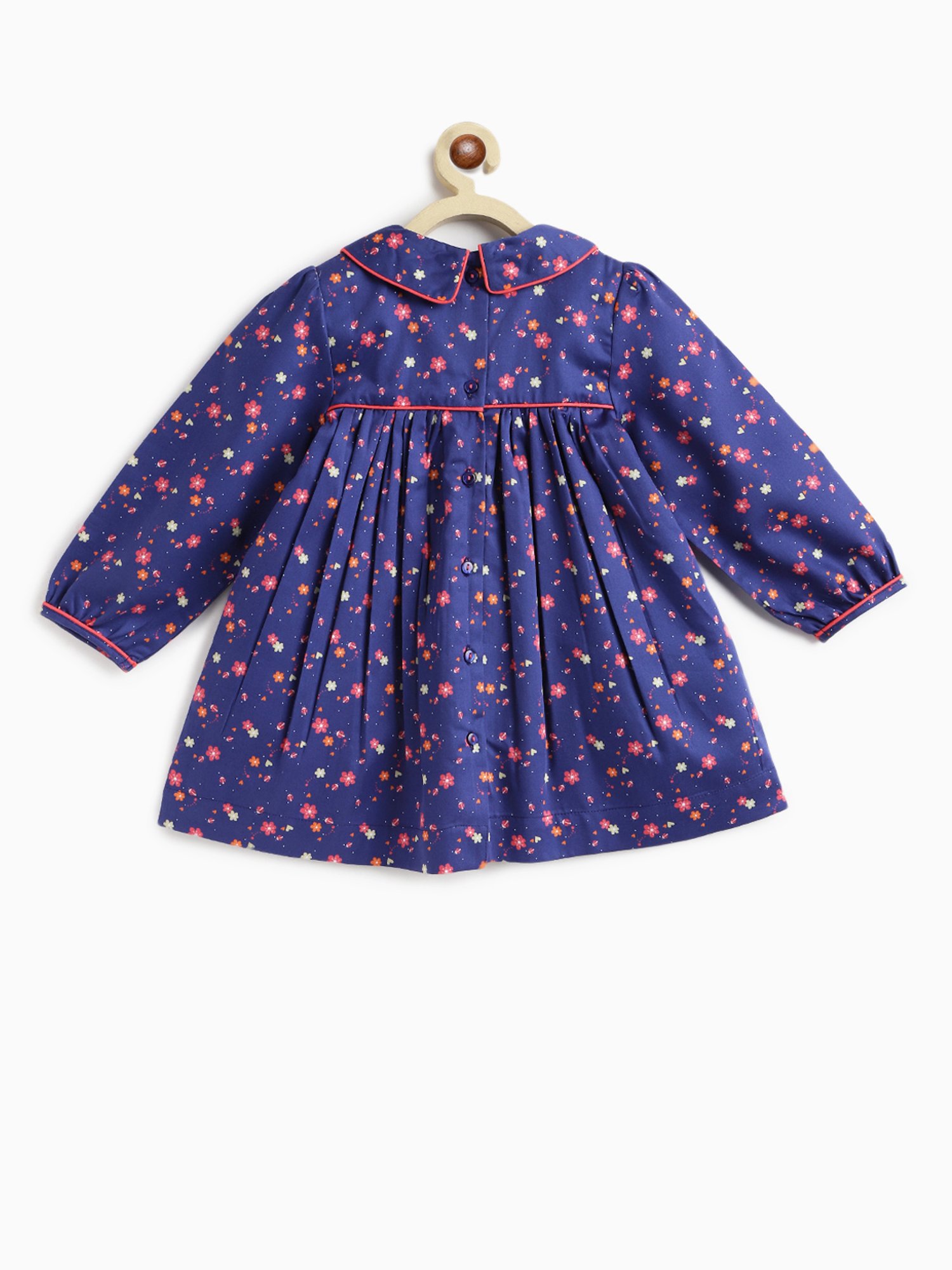 Campana Kids Navy Floral Print Full Sleeves Dress