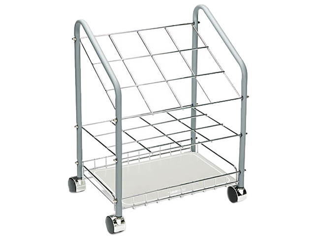 Safco 3090 Wire Roll/File, 12 Compartments, 18w x 12-3/4d x 24-1/2h, Gray
