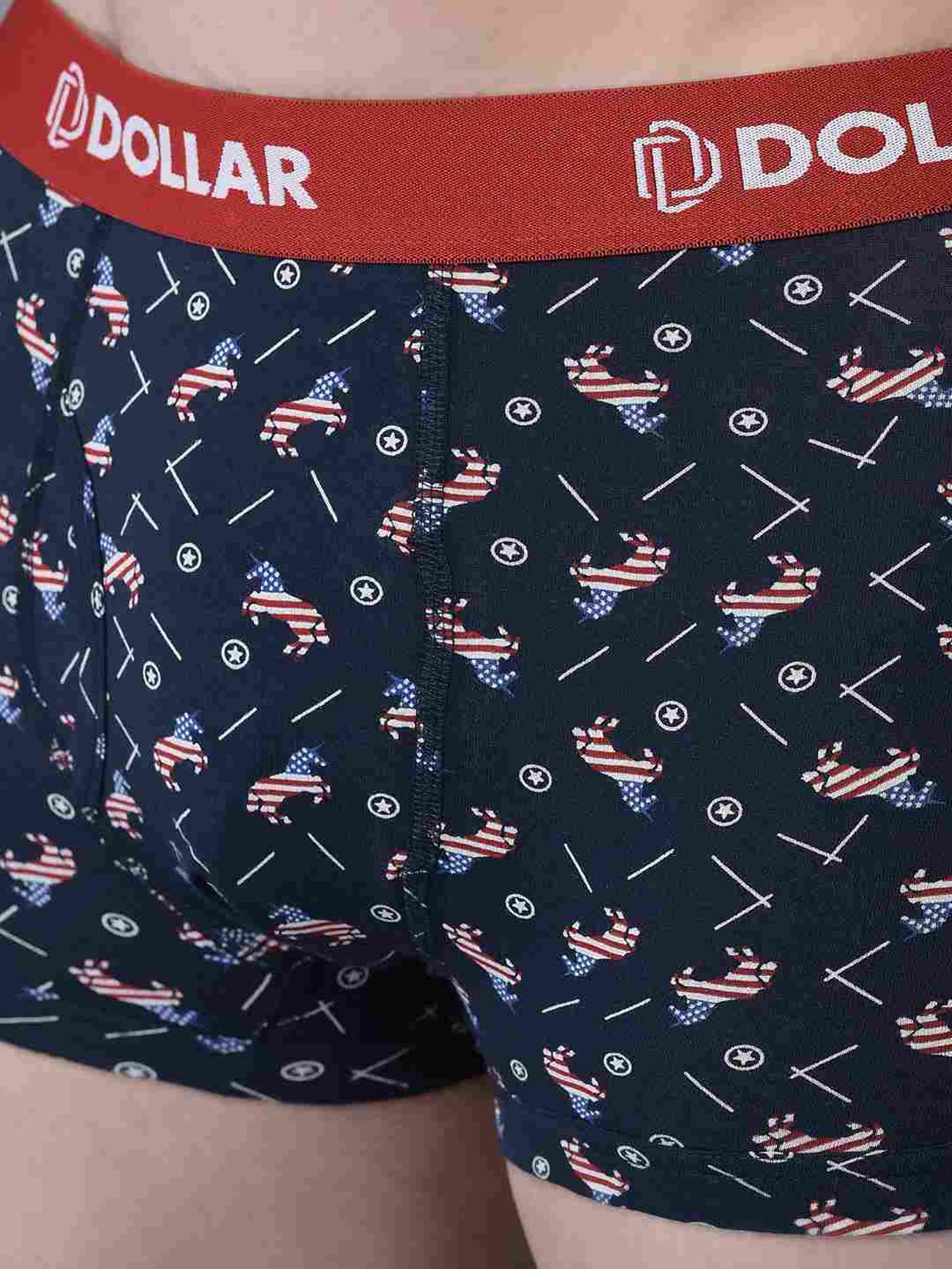 Dollar Bigboss Assorted Cotton Regular Fit Printed Trunks - Pack Of 3