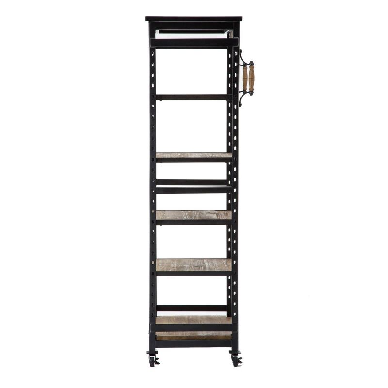 Furinno Turn-N-Tube 4 Tier Multipurpose Open Wood Display Shelf and Bookcase for Living Room, Dining Room, Bedroom, and Office Spaces, Espresso Black