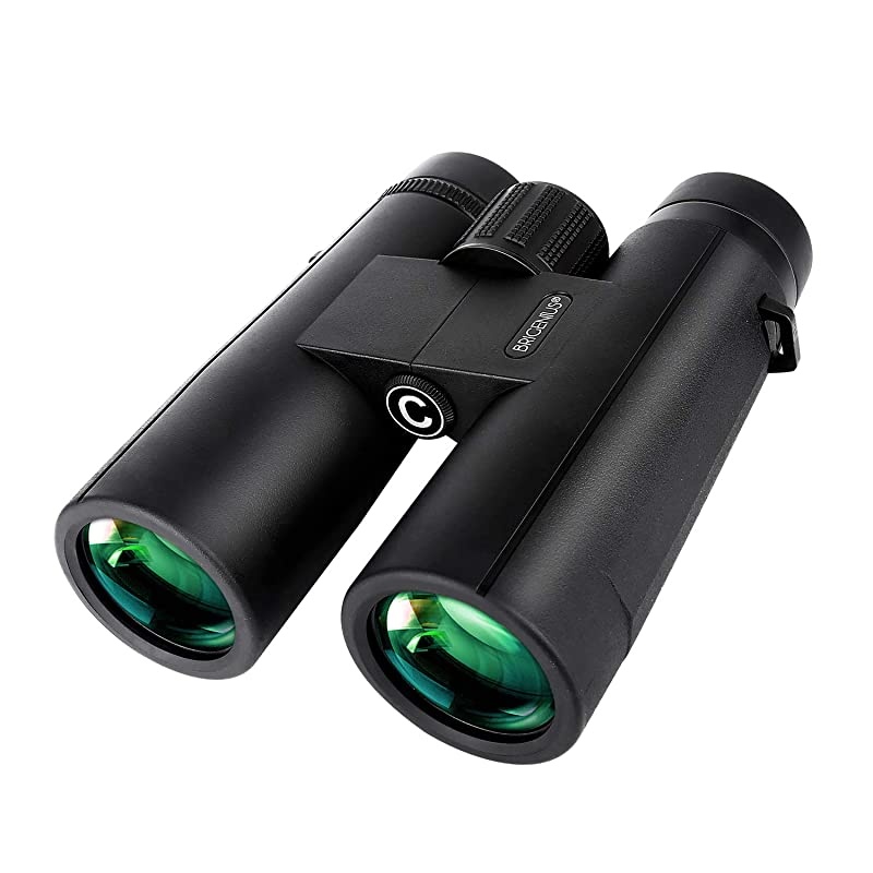 10x42 Roof Prism Binoculars with Clear Weak Night Vision, HD Professional Compact Binoculars for Bird Watching Hunting Travel Outdoor Sports Games and Concerts with BAK4 Prism FMC Lens