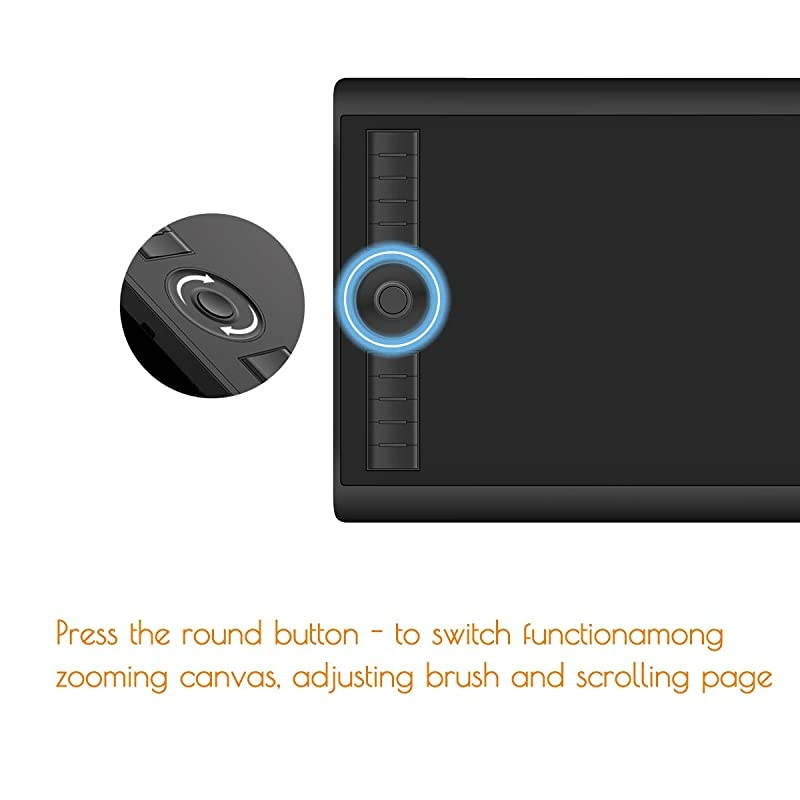 M10K2018 Graphic Drawing Pen Tablet with 8 Nibs 1 Glove and 8192 BatteryFree Stylus 10 x 625 Inches