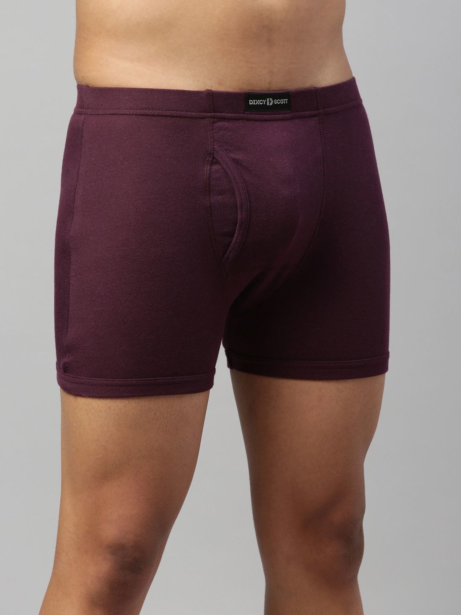 DIXCY SCOTT MAXIMUS Black & Wine Cotton Regular Fit Trunks - Pack Of 2