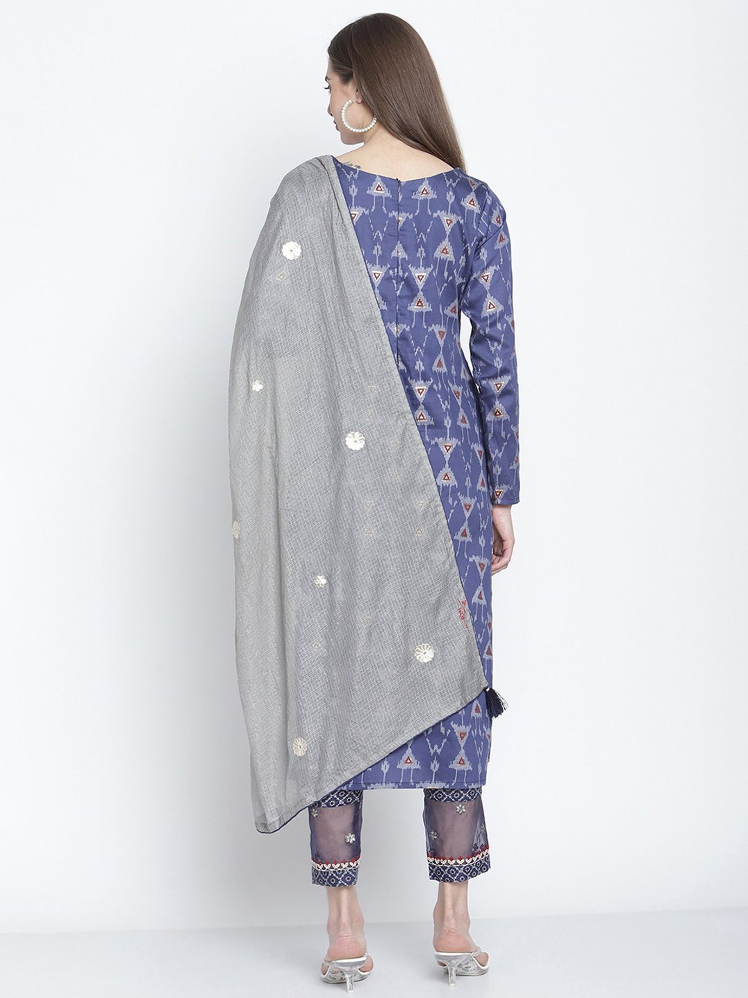 Stylee LIFESTYLE Blue Cotton Printed Unstitched Dress Material