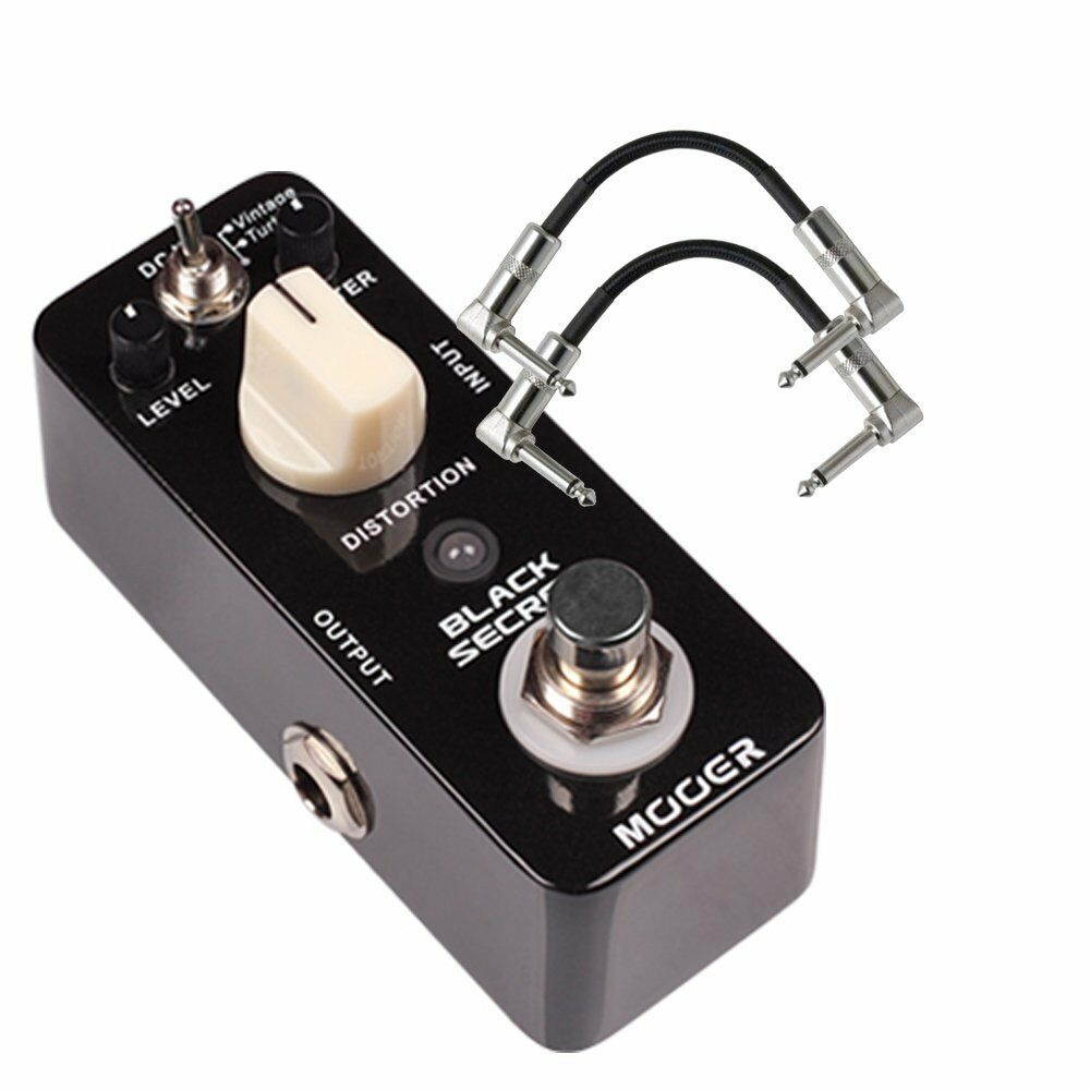 Mooer Black Secret Distortion Compact Guitar Pedal w/ 2 Modes + 2 Patch Cables