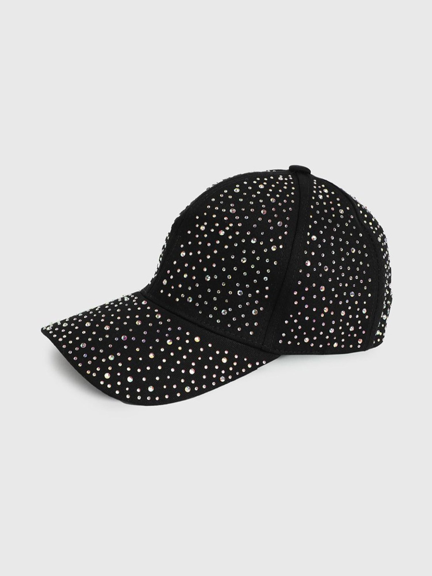 HauteSauce Black Embellished Baseball Cap