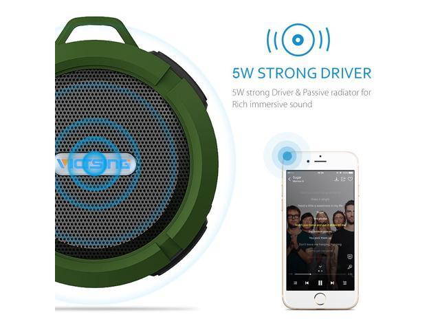 Shower Speaker, Wireless Waterproof Speaker with 5W Driver, Suction Cup, Built-in Mic, Hands-Free Speakerphone---Orange