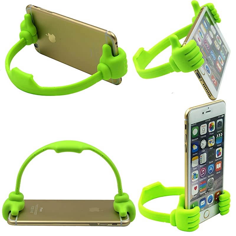 Thumbsup Cell Phone Stand Holder Tablet Stand Cradle for Desk Desktop Smartphone Cellphone Mobile Phone Tablets Universal Adjustable Flexible Green
