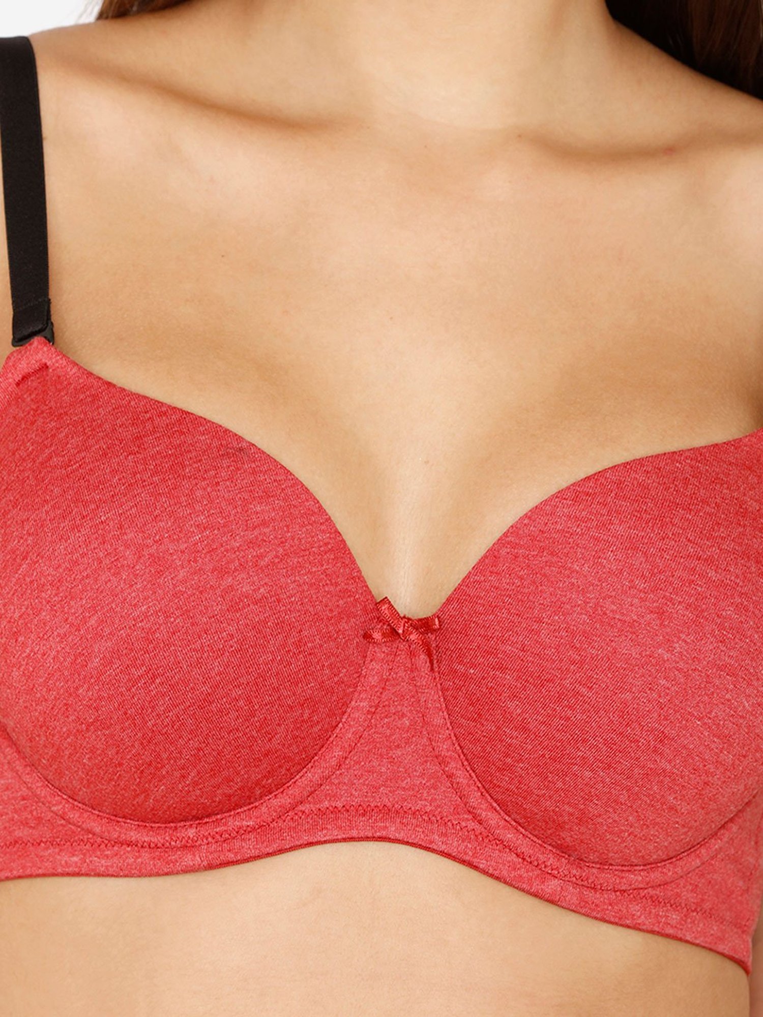 Zivame Red Under-wired Padded T-Shirt Bra
