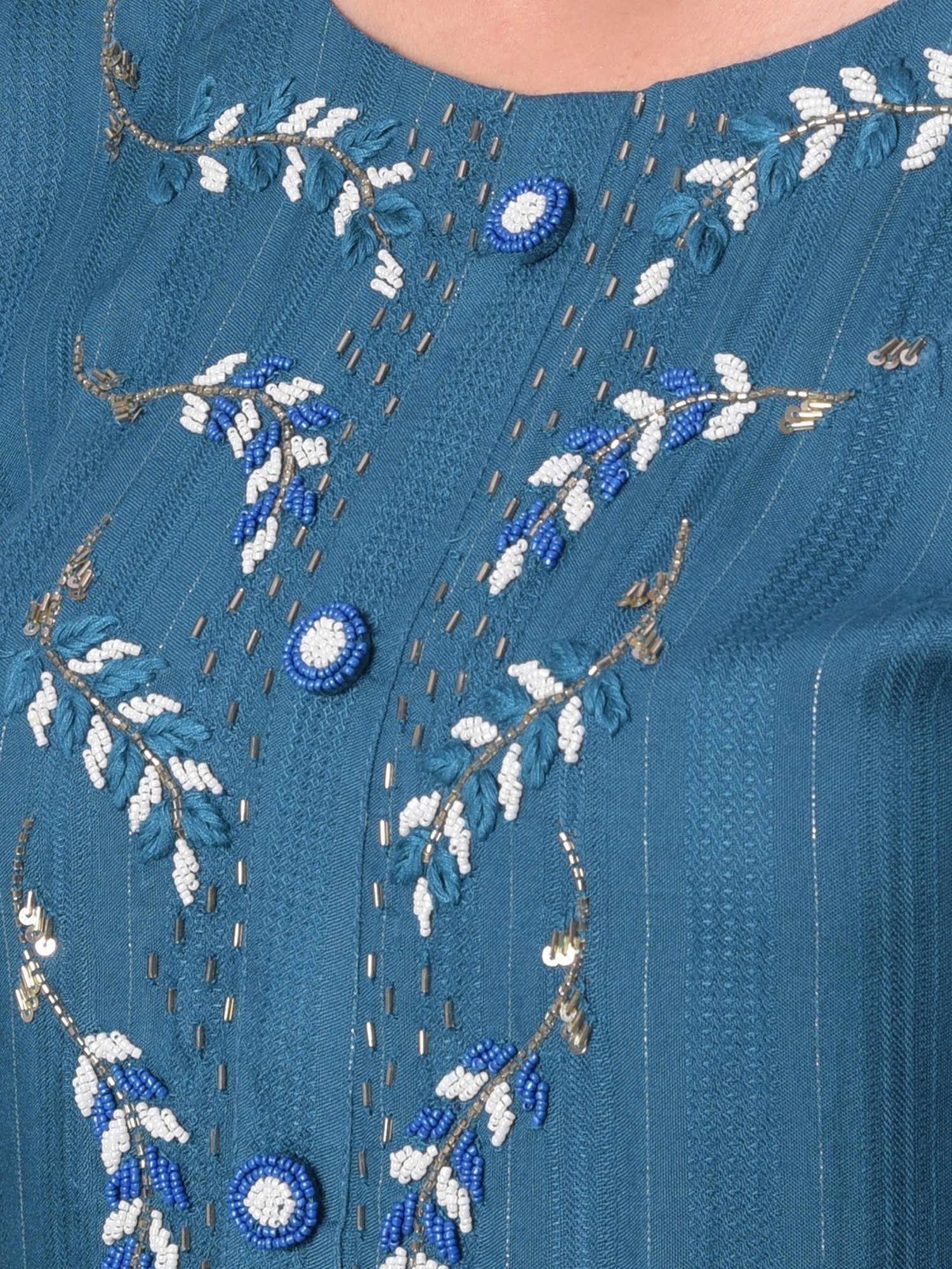 Dollar Missy Blue Embroidered Straight Kurta